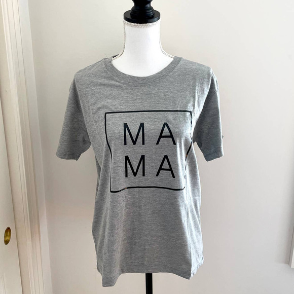 Mama Square T Shirt In Heather Gray Size Large - Picture 2 of 8
